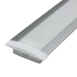 Profil rectangulaire en aluminium pour bande led de 2 m avec languettes