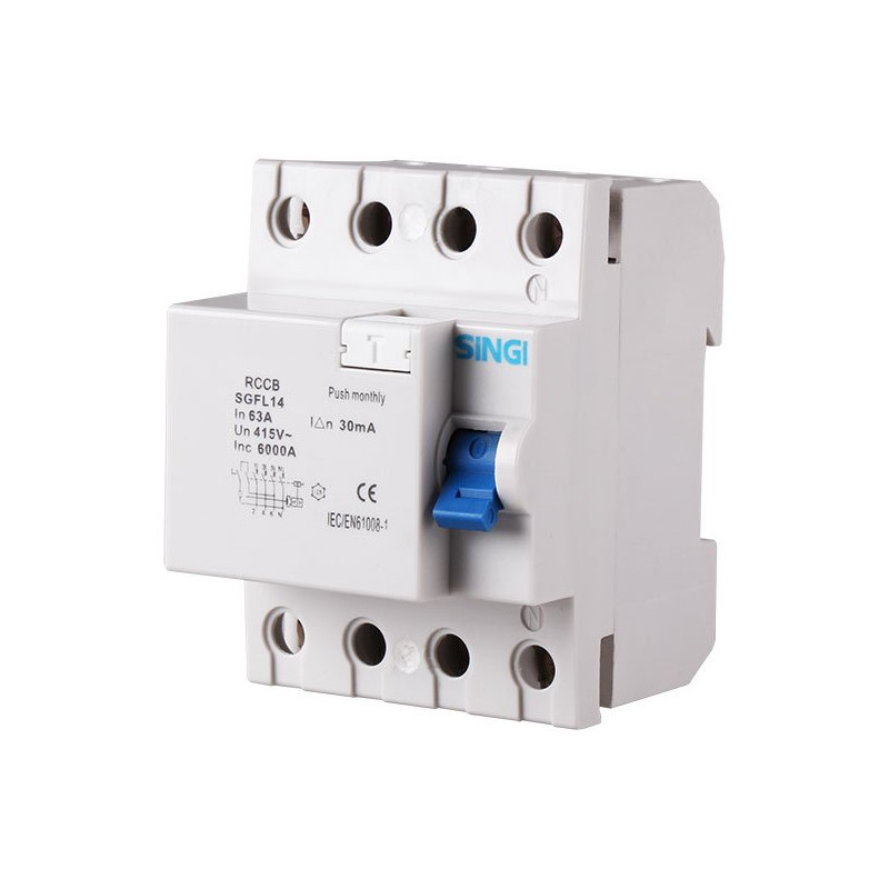 Residual current circuit breaker 4P 6kA
