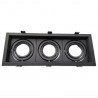Marco orientable triple para bombilla dicroica color negro