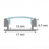 Profilé rectangulaire 2 m aluminium pour bandes LED