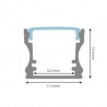Profilé rectangulaire aluminium pour bande LED 17,5x14,5x1000 mm