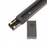 Pista lâmpadas LED PVC preto 2 metros