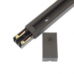 PVC LED Spotlights Rail - Connectable, 1 Metre Long, black