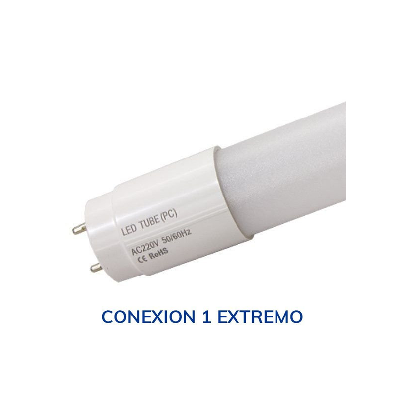 Tubo LED T8 18W 360º PC conexión un lateral