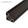 Perfil angular aluminio tira led 2m negro