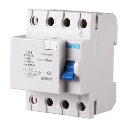 Residual current circuit breaker 4P 6kA 300mA