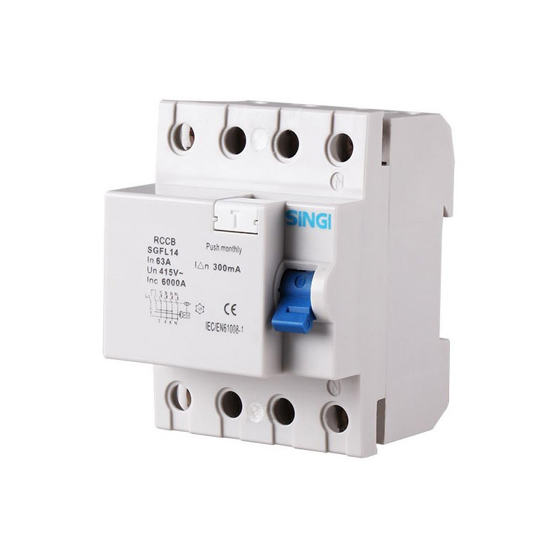 Residual current circuit breaker 4P 6kA 300mA