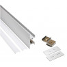 Perfil aluminio tira led iluminación lateral doble 2m