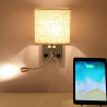 CANDEEIRO DE PAREDE E27 + LUZ DE LEITURA + USB