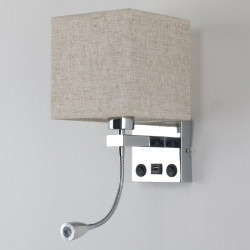 LAMPE MURALE E27 + LISEUSE + USB