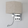 APLIQUE PARED E27 + LUZ LECTURA + USB