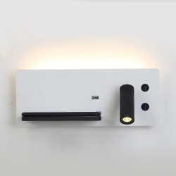 Applique LED 7+3W avec USB gauche