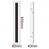 Lâmpada de parede linear LED 18W preto 60cm