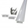 Profil rectangulaire en aluminium pour bande de leds de 1 m avec languettes