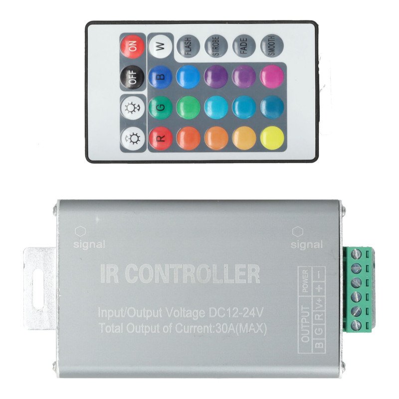 Contrôleur avec contrôle, bande RGB, 30A 12/24V