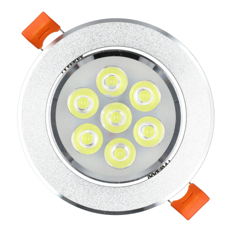 Led Downlight 7W rodada de prata