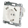Schuko socket + double USB port PC series