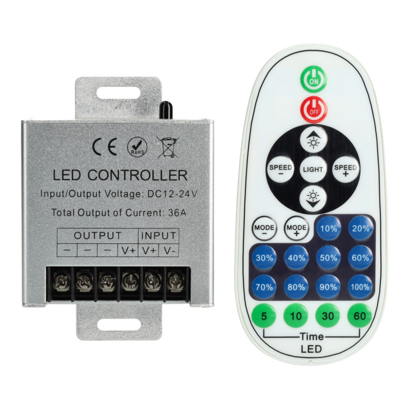 WIFI Controller with Remote Control for 12/24V single color LED Strips