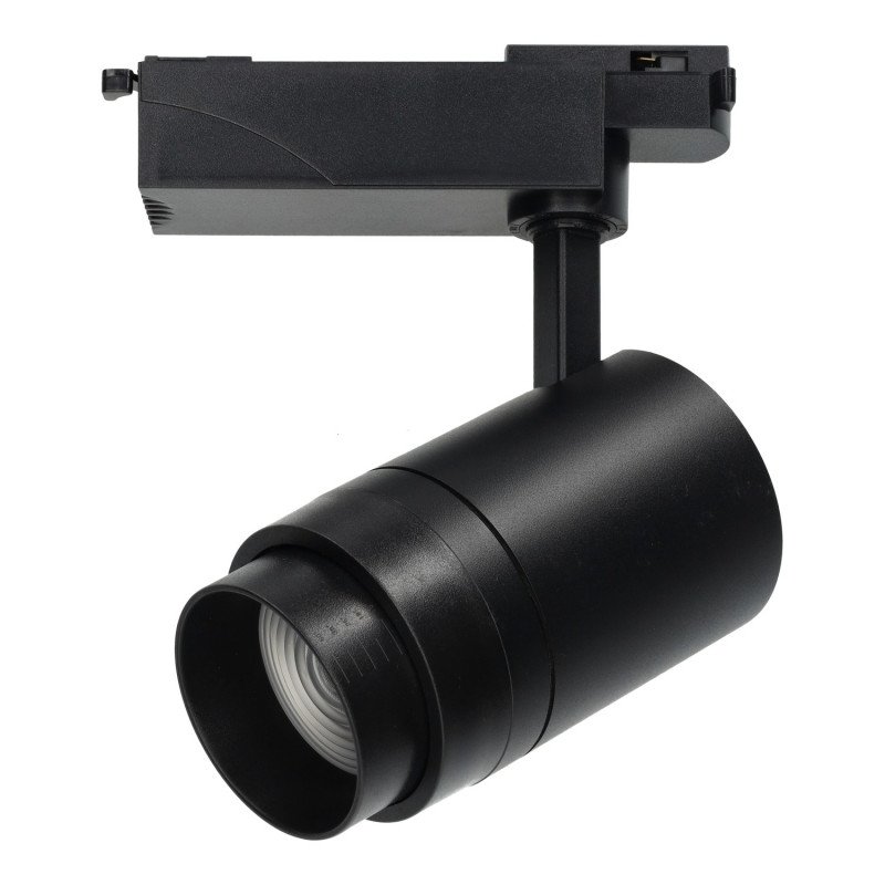 Spot à rail LED noir de 30W, angle réglable