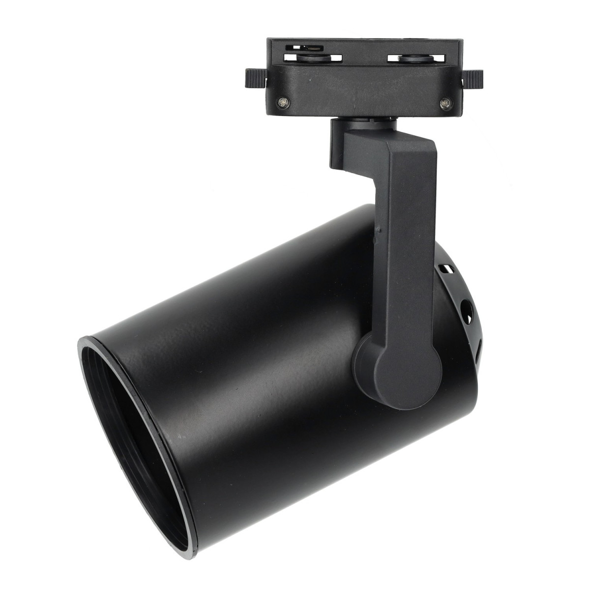 Cylindrical Rail Spotlight - Black, E27 Lamps