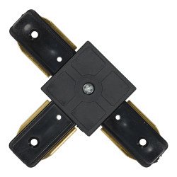 Unión carril "T" ensamblable negro