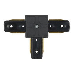 Unión carril "T" ensamblable negro