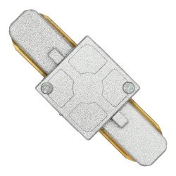 Unión carril recta ensamblable plata