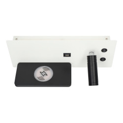 Lampe murale LED 7+3W USB + charge sans fil gauche