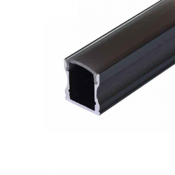 Profilé d'aluminium rectangulaire 17,5 x 14,5 x 1000 mm noir