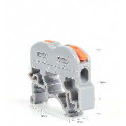 Conector rápido para calha DIN 1 entrada 1 saída 0,08-4mm²
