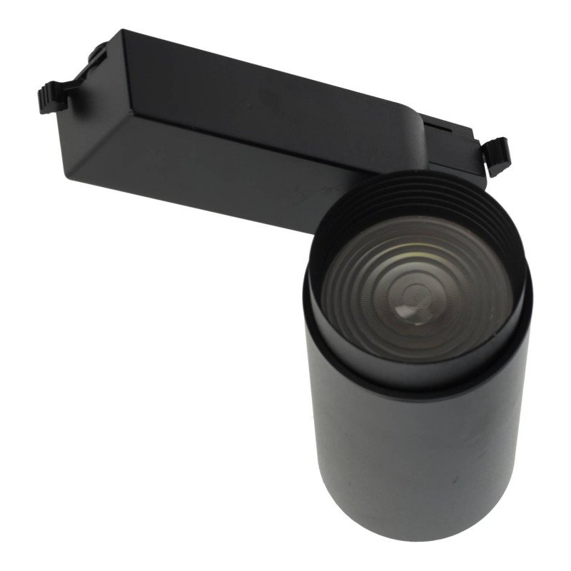 Foco carril led 30W negro ángulo ajustable 3CCT