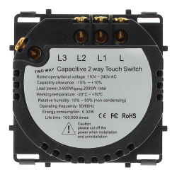 Interrupteur tactile double commuté de 2000W